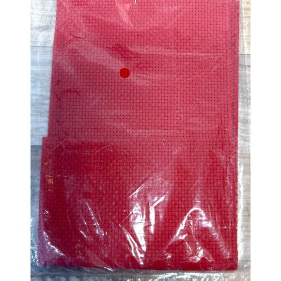 Raymar Red 14 Count Aida Cross Stitch Fabric 1 Pc 12" X 12" All Cotton Machine W - Picture 3 of 3